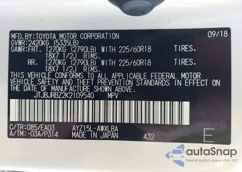 2019 Lexus Nx 300H from USA, damaged, VIN JTJBJRBZ2K2109540